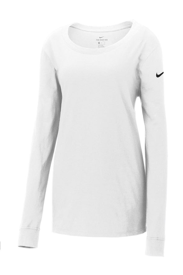 Nike Ladies Core Cotton Long Sleeve Scoop Neck Tee NKBQ5235